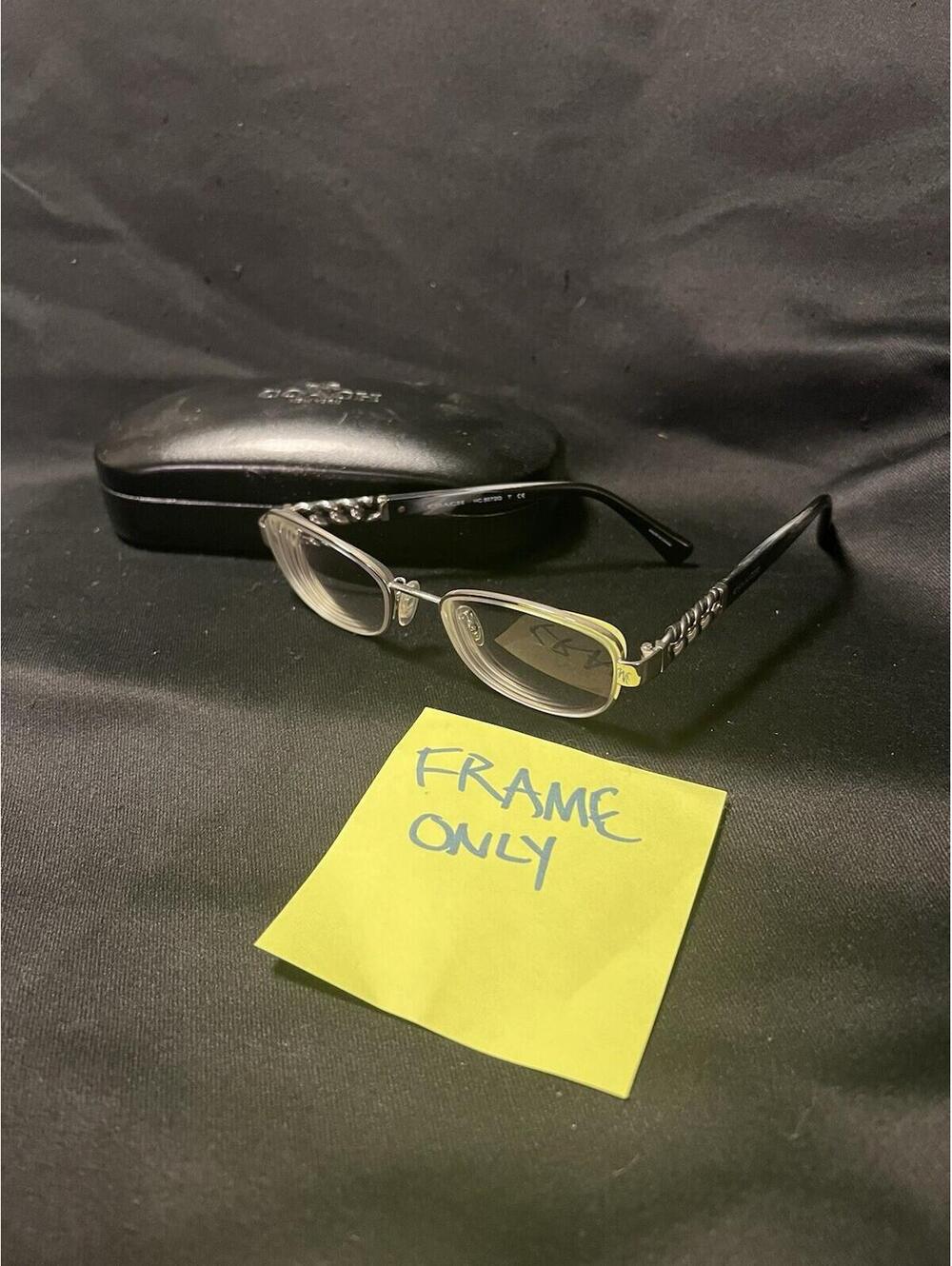 Coach HC5072Q 9015 Silver Black Oval Eyeglasses Frame ONLY 51-17 135 Chain Link